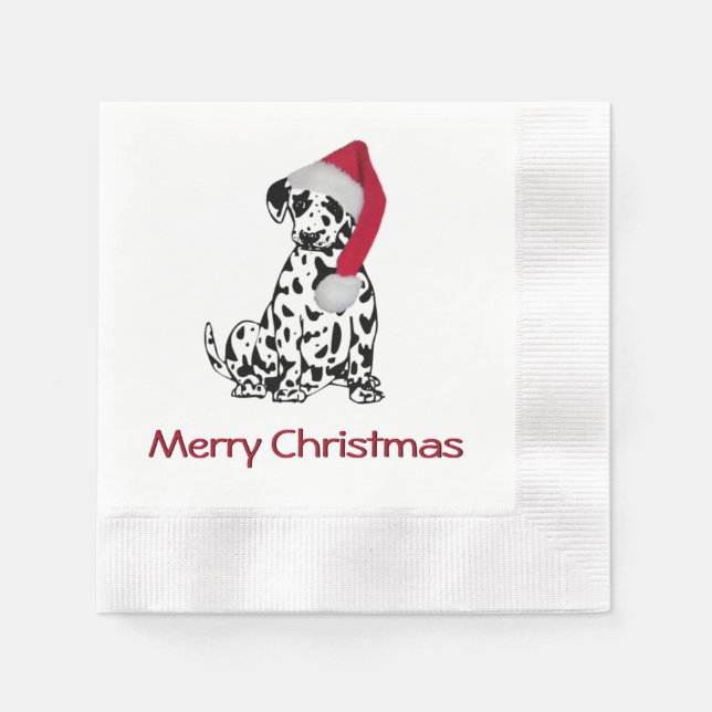 Christmas Dalmatian Paper Napkins (Front)