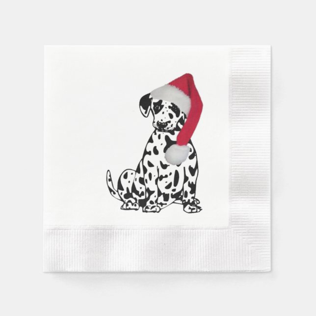 Christmas Dalmatian Paper Napkins (Front)