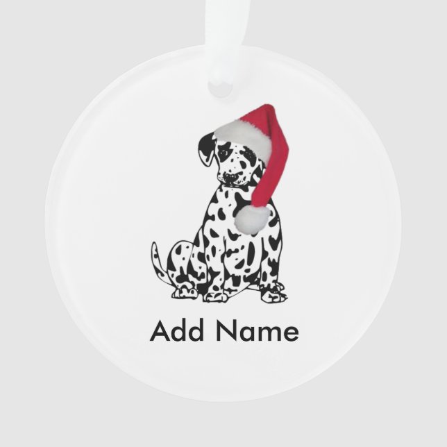 Christmas Dalmatian Personalized Ornament (Front)