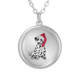 Christmas Dalmatian Silver Plated Necklace