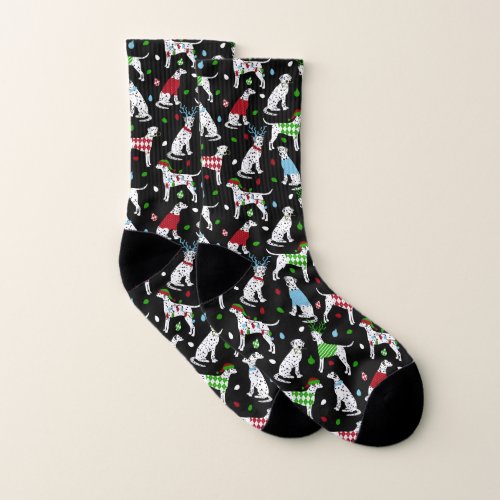 Christmas Dalmatian Socks