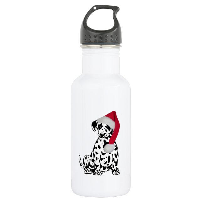 Christmas Dalmatian Stainless Steel Water Bottle (Front)