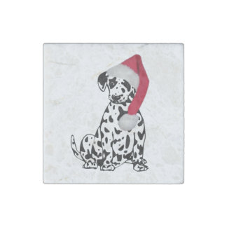 Christmas Dalmatian Stone Magnet