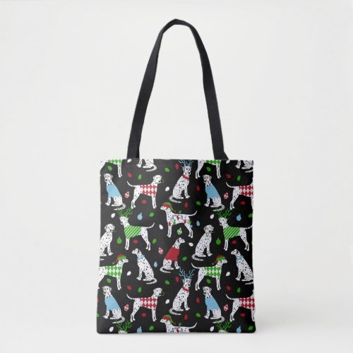 Christmas Dalmatian Tote Bag