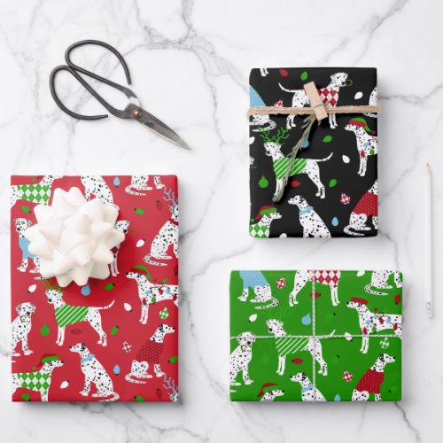 Christmas Dalmatian Wrapping Paper Sheets