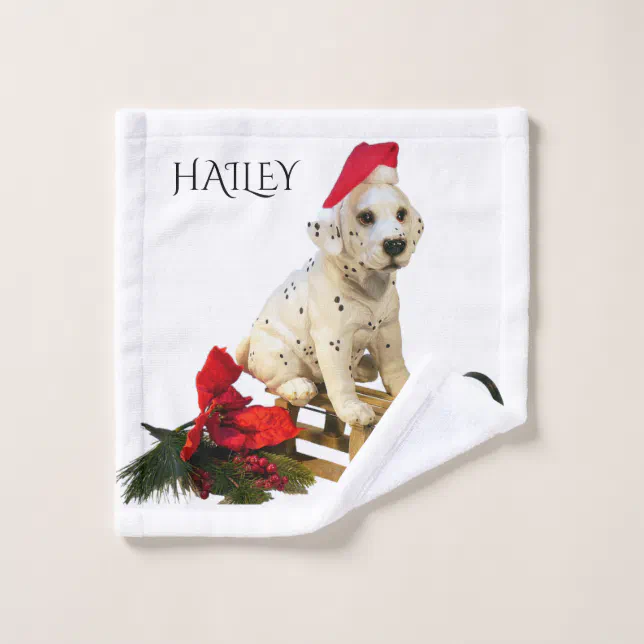 Custom Christmas Holly Facecloth / Wash Cloth (Personalized)