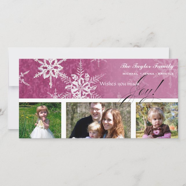 Christmas Damask Snowflake -  Card (Front)