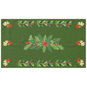 Christmas Dancing Baby Angels on Green Tablecloth