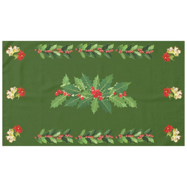 Christmas Dancing Baby Angels on Green Tablecloth (Front (Horizontal))