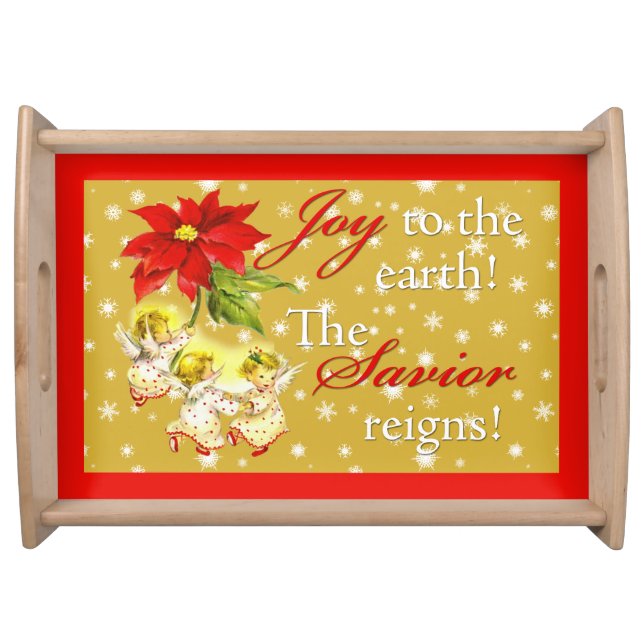 Christmas Dancing Baby Angels Serving Tray (Front)
