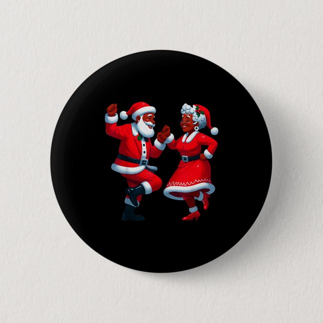 Christmas Dancing Black African American Santa Mrs Button (Front)