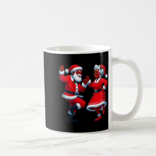 Christmas Dancing Black African American Santa Mrs Coffee Mug (Right)