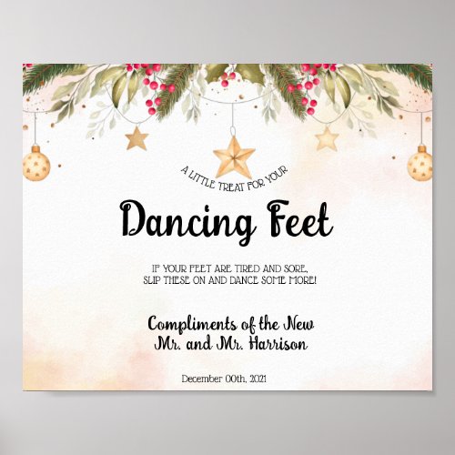 Christmas Dancing Feet Flip Flops Wedding  Poster