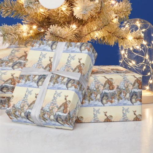 Christmas Dancing Forest Animals By Molly Brett Wrapping Paper