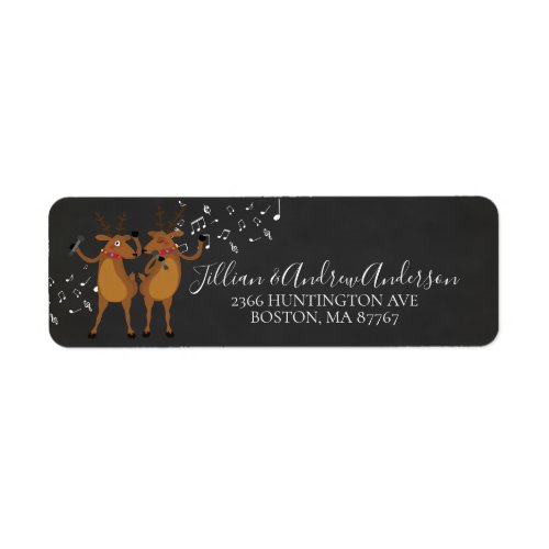 Christmas Dancing Reindeer Address Label