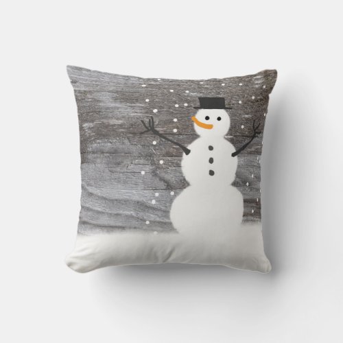 Christmas Dancing snowmen throw pillow
