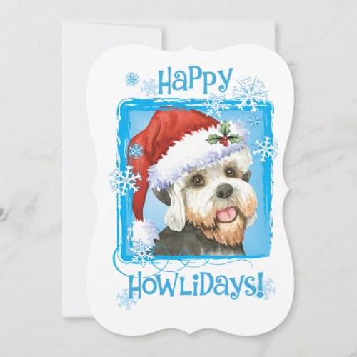 Christmas Dandie Dinmont Terrier Holiday Card