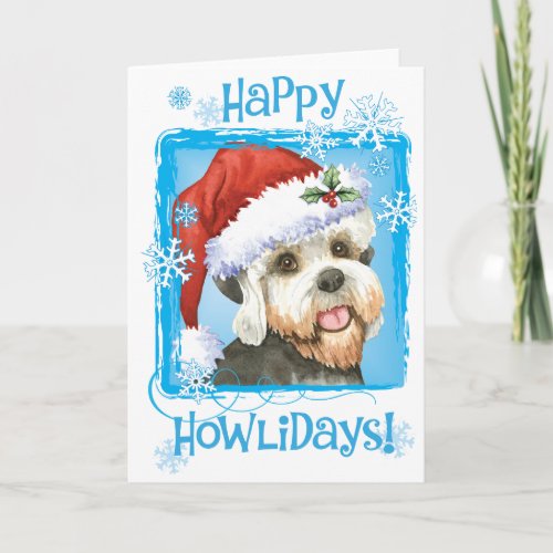 Christmas Dandie Dinmont Terrier Holiday Card