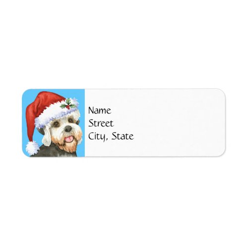 Christmas Dandie Dinmont Terrier Label