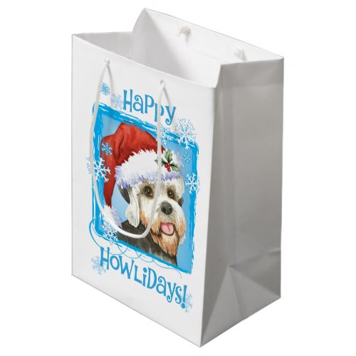 Christmas Dandie Dinmont Terrier Medium Gift Bag