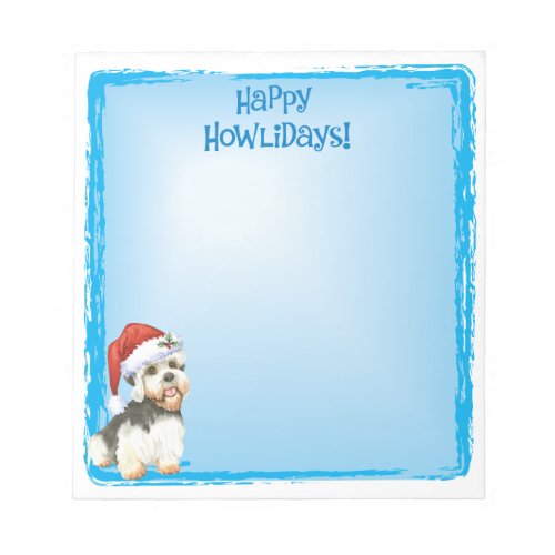 Christmas Dandie Dinmont Terrier Notepad