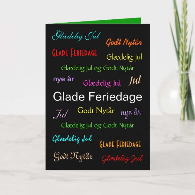 Christmas Danish Glade Feriedage  Holiday Card (Front)