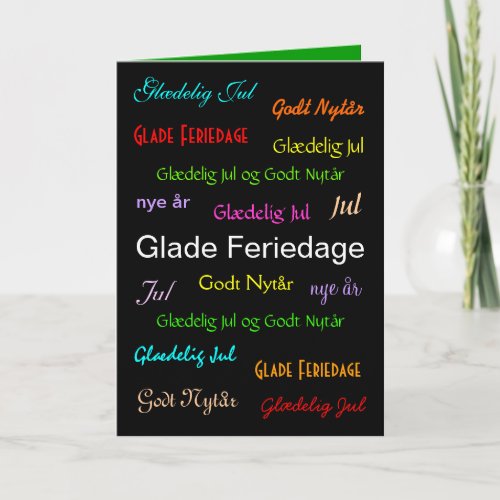 Christmas Danish Glade Feriedage  Holiday Card