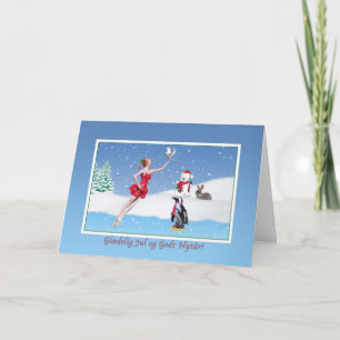 Christmas, Danish, Glædelig Jul, Ballerina, Snow Holiday Card