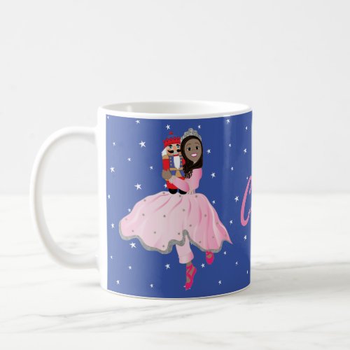 Christmas Dark Haired Ballerina Clara Coffee Mug