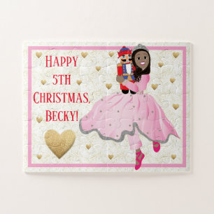 Christmas Dark Haired Ballerina Clara Jigsaw Puzzle