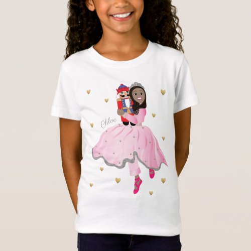 Christmas Dark Haired Ballerina Clara T_Shirt