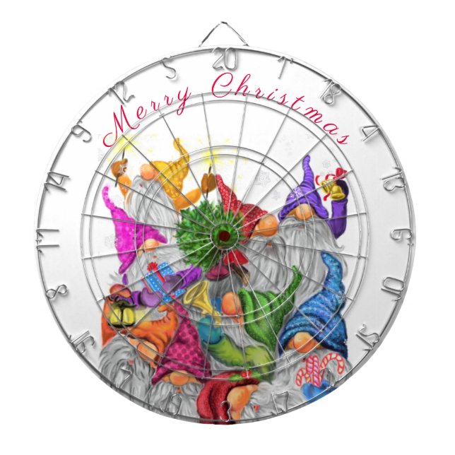 Christmas Dart Board Gift with Gnomes Celebration (Front)