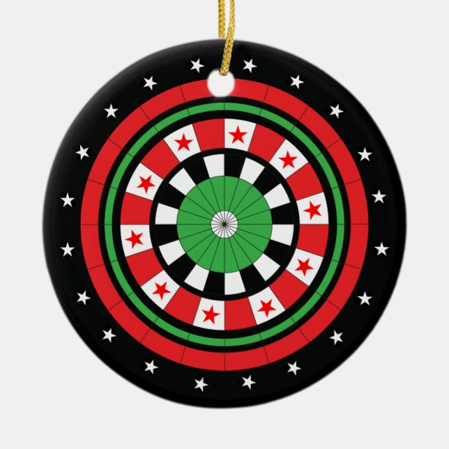 Christmas Dartboard Ceramic Ornament (Front)