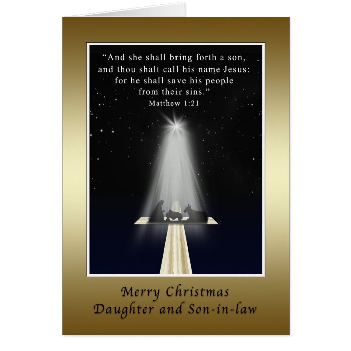 Christmas, Daughter and Son in law,  Religious Greeting Cards