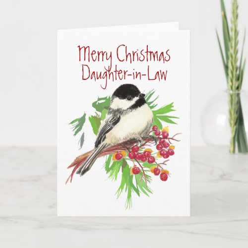 Christmas Daughter_in_Law Chickadee BirdGarden Holiday Card