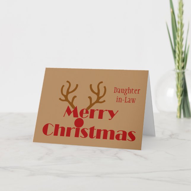 Christmas Daughter in-Law No Christmas Music Fun Holiday Card (Front)