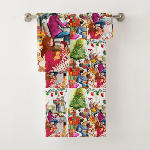 Christmas Day Bath Towel Set