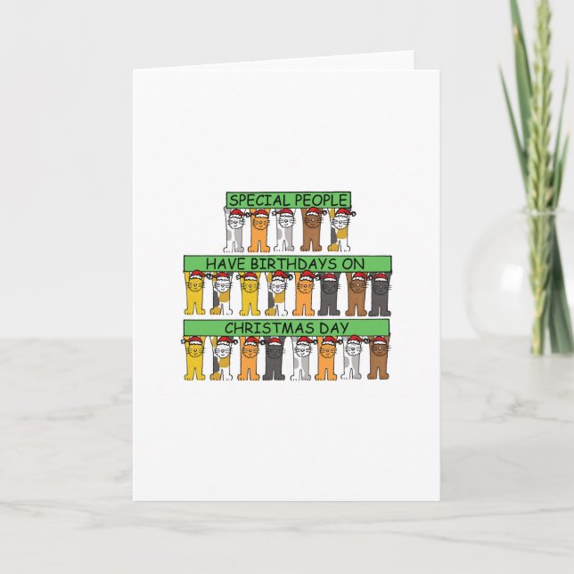 Christmas Day Birthday December 25th Holiday Card (Front)