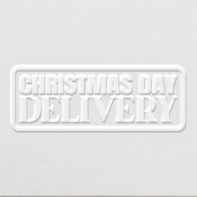 Christmas Day Delivery Modern Typography Holiday Embosser (Design)