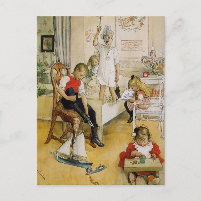 Christmas Day in the Nursery Holiday Postcard (Front)