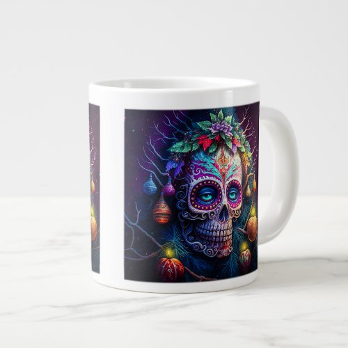 Christmas Day of the Dead Jumbo Mug 