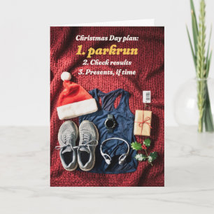 Christmas Day Plan Funny Card for a Runner