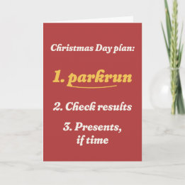 Christmas Day Plan Funny Runner Christmas Card