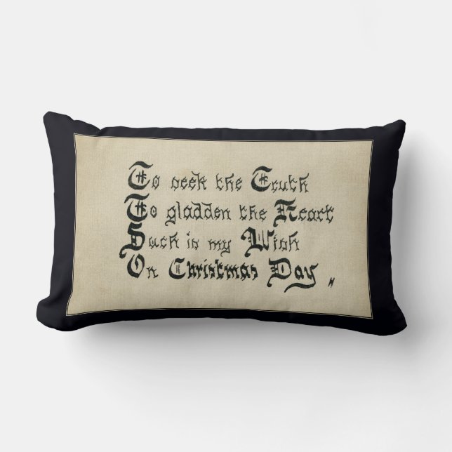 Christmas Day Victorian Holiday Wish Lumbar Pillow (Front)