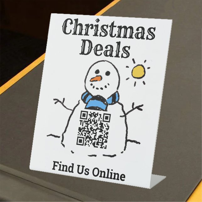Christmas Deals Online with QR Code Pedestal Sign (Creator Uploaded)