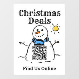 Christmas Deals Online with QR Code Window Cling