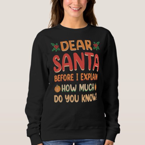 Christmas Dear Santa Before I Explain How Much Do  Sweatshirt