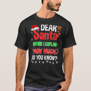 Christmas Dear Santa Before I Explain How Much Do  T-Shirt