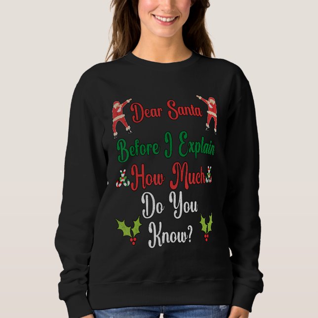 Christmas Dear Santa I Can Explain Funny Christmas Sweatshirt (Front)