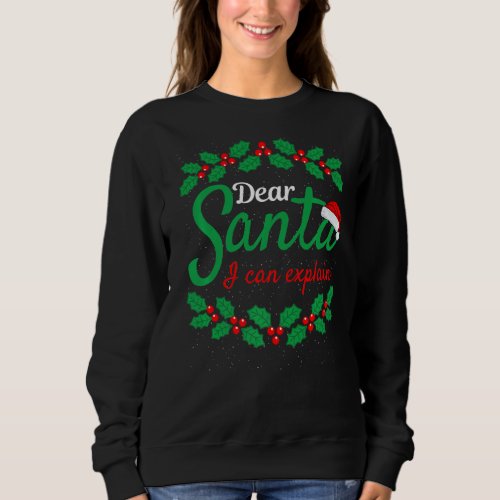 Christmas Dear Santa I Can Explain  Xmas Naughty L Sweatshirt